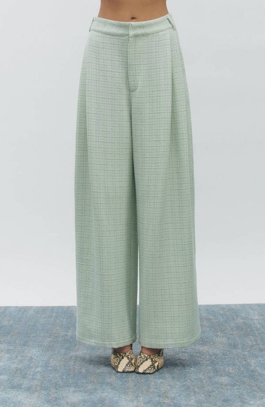 NEW MAUDE CLUB pierre tweed trouser pants in mint